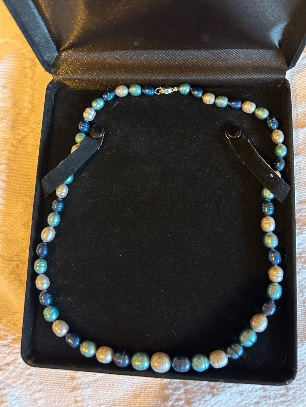 Honora Blue and Teal baroque 16” Pearl Necklace